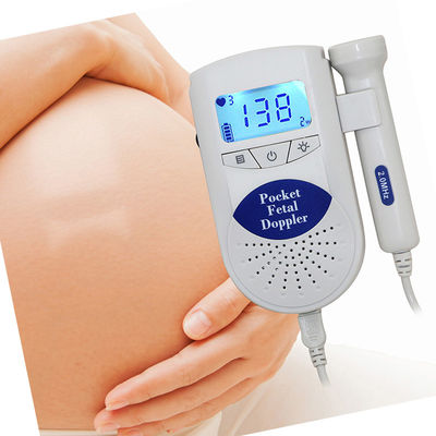 FHR Display 2BPM Ultrasonic Doppler ทารกในครรภ์ 2.0MHz แบบพกพา Baby Heart Monitor