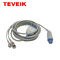 IEC Datex IEC รอบ 10 Pin 3 Leads Snap Cardiocap Ecg Cable Adapter