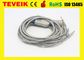 Teveik ราคาโรงงาน 10 Leads Kenz 103,106 ECG EKG Cable, Banana 4.0 IEC 4.7K Resistor